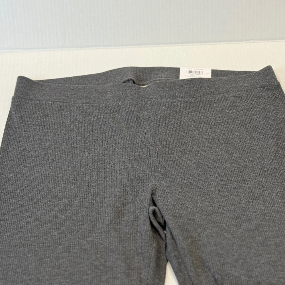 π Style & Co Ribbed Leggings Charcoal Heather Large Super Soft Mid-Rise Stretch - Picture 5 of 16